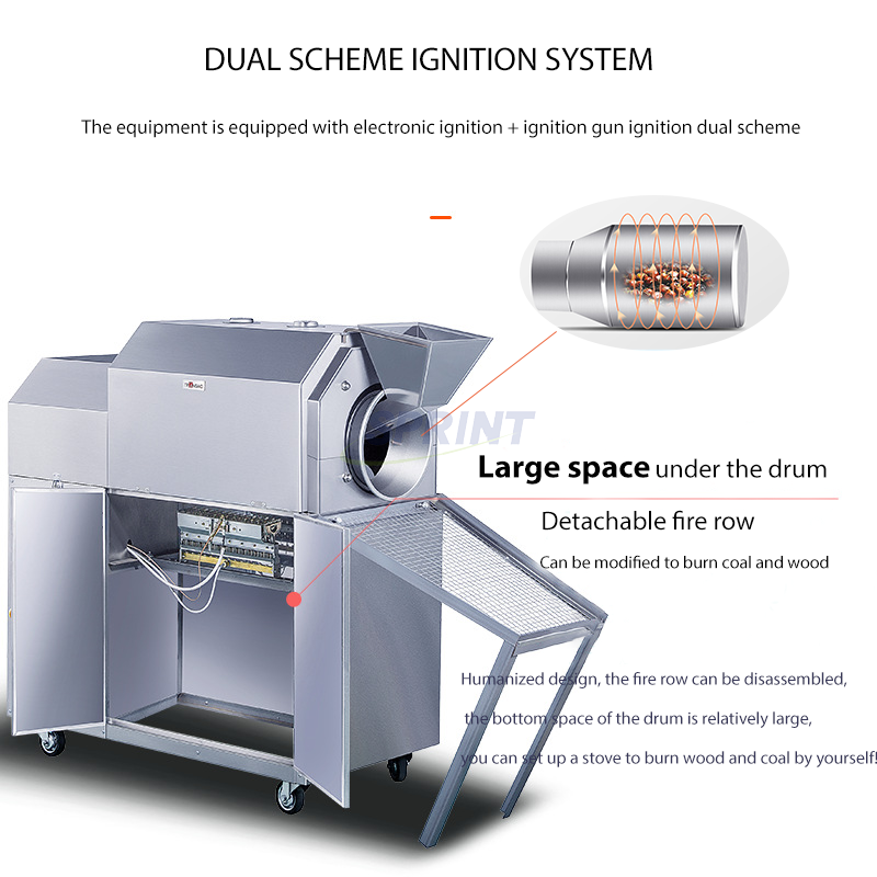 Commercial Nut Roaster Cocoa Bean Roasting Machine - Image 2