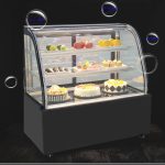 Baking Bread Display Cabinet Curved Glass