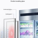 Four-door Glass Freezer Stainless Steel
